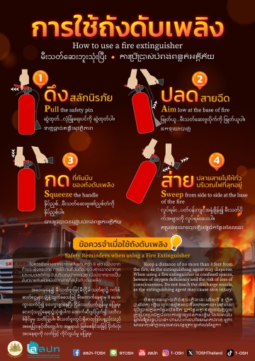 การใช้ถังดับเพลิง (4 ภาษา)
